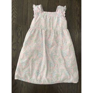 Baby Gap Dress Girl Sz 4 White‎ Floral Print Ruffle Sleeves Casual Sundress